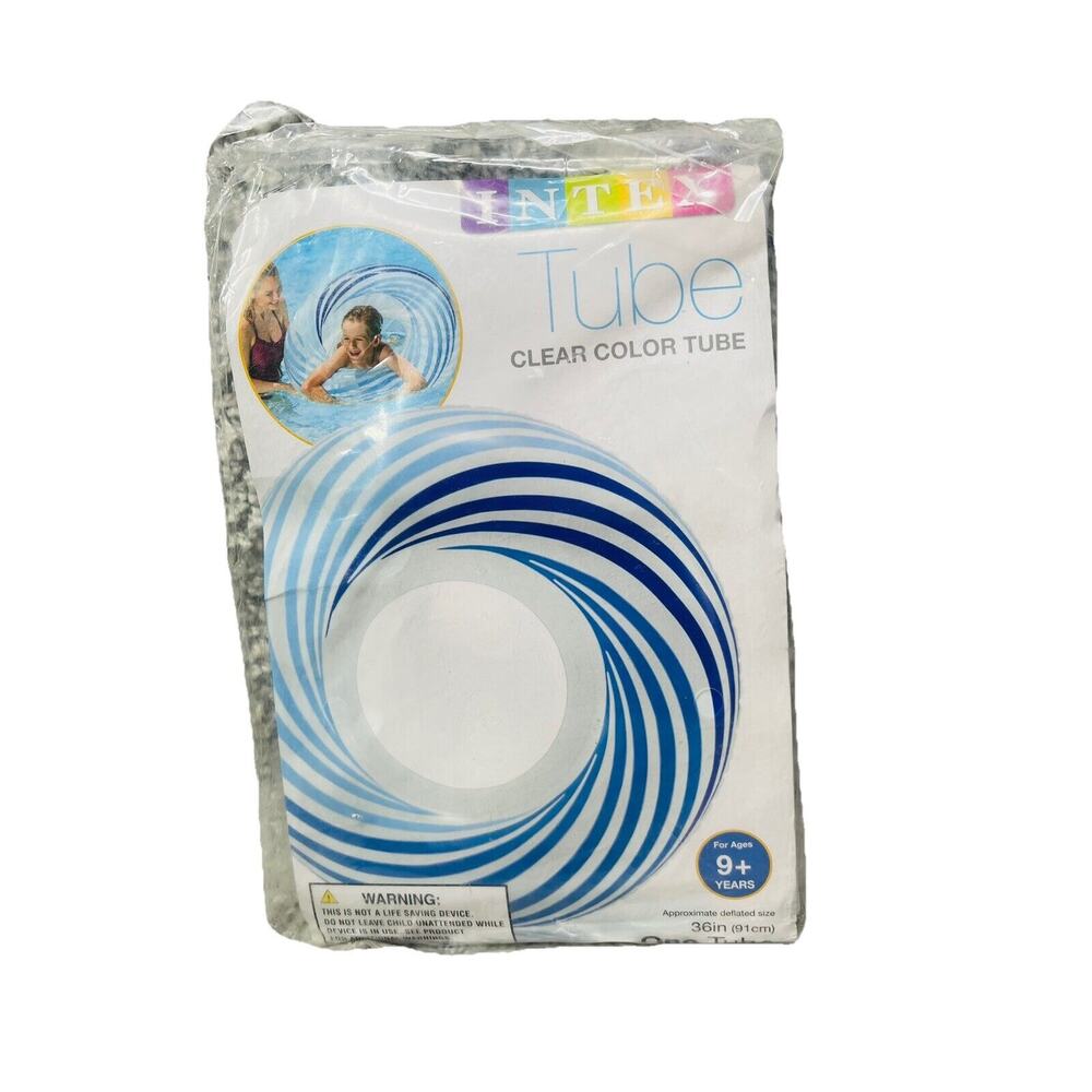 Intex Tube Clear Color Tube 36 Inches Inflated Blue White Swimming New